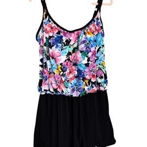 Maxine of Hollywood Floral Swim Romper - size 20W